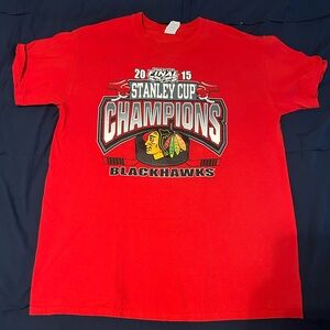 Blackhawks Red Stanley Cup Champions T-Shirt
